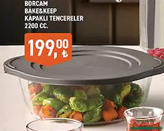 PAŞABAHÇE BORCAM BAKE&KEEP KAPAKLI TENCERE 2200 CC PAŞABAHÇE BORCAM BAKE&KEEP KAPAKLI TENCERE 2200 CC